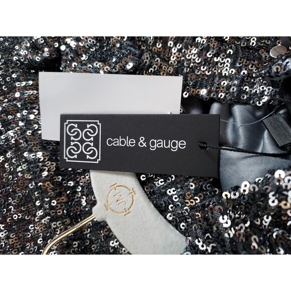 Cable and Gauge Women's Sequin Sparkly Halter Sleeveless Top Size Medium NEW - Picture 4 of 5